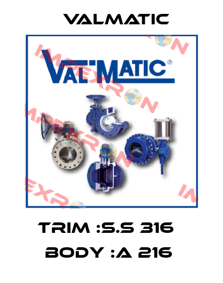 TRIM :S.S 316   BODY :A 216  Valmatic