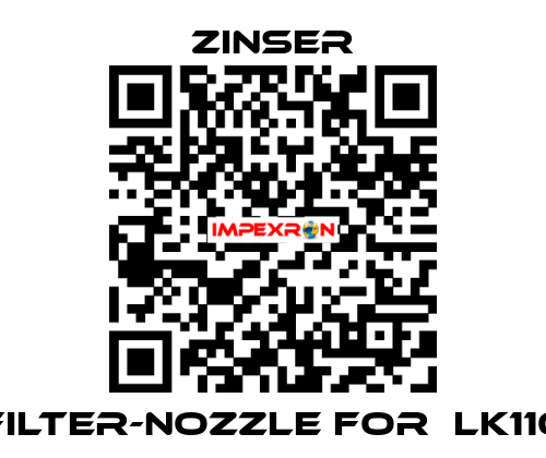 Filter-nozzle for  LK110 Zinser
