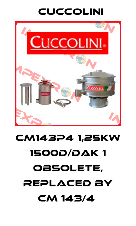 CM143P4 1,25KW 1500D/DAK 1 Obsolete, replaced by CM 143/4  Cuccolini