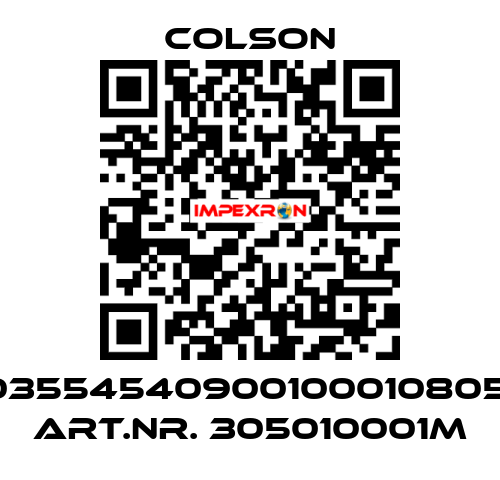 03554540900100010805  ART.NR. 305010001M Colson