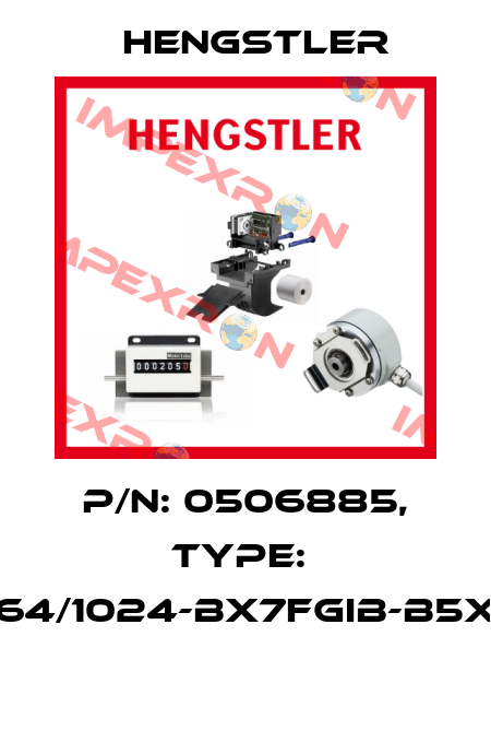 P/N: 0506885, Type:  RI64/1024-BX7FGIB-B5X12  Hengstler