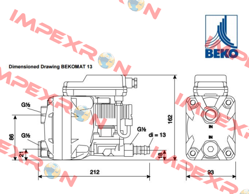 BEKOMAT 13  / 2000021 (KA13A10A0) Beko