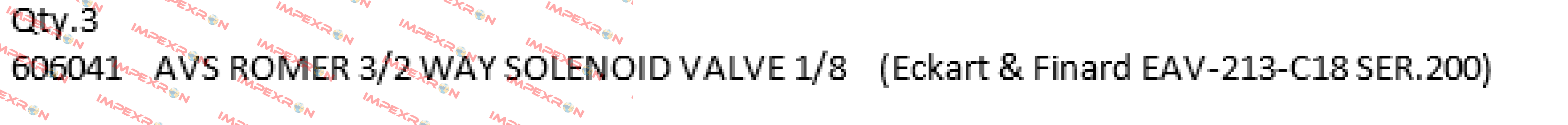 P/N: 606041 Type: EAV-213-C18-1/8F-00 Avs Römer