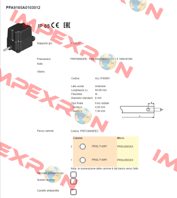 PFA9165A0103012 Ter Tecno Elettrica Ravasi