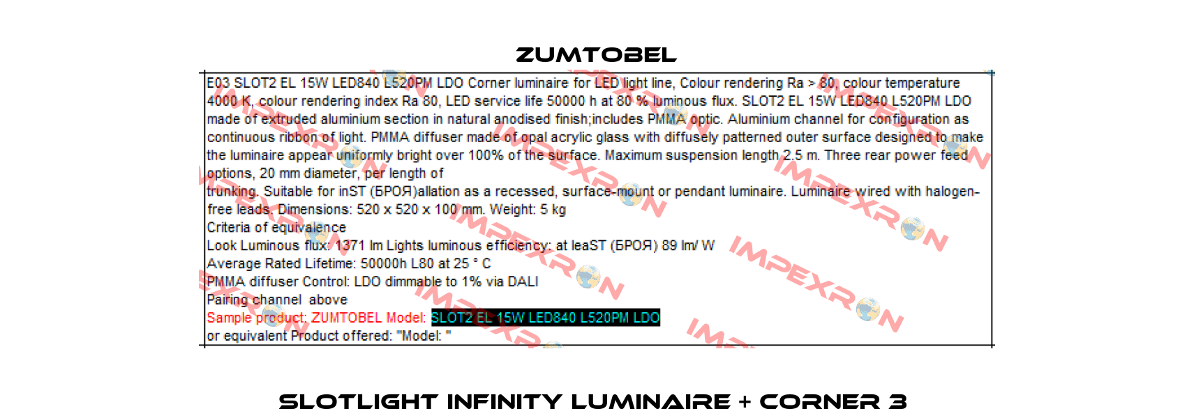SLOTLIGHT INFINITY luminaire + corner 3  Zumtobel