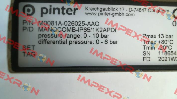 MANOCOMB-IP65/1K2APDi Pinter